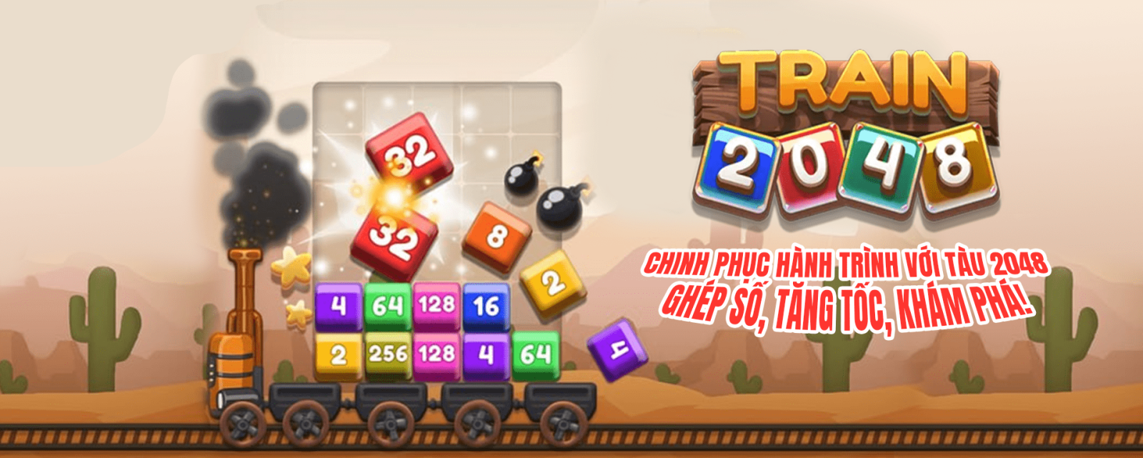 Chinh phục hành trình cùng Train 2048 - Hợp nhất các con số, Tăng tốc, Khám phá!